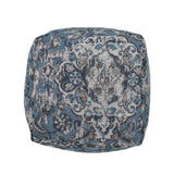Anita Square Pouf Ottoman and Floor Cushion - Blue