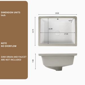 Rectangular Undermount Bathroom Sink