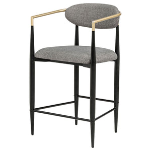 Tina Fabric Upholstered Counter Chair Dark Grey (Set of 2)