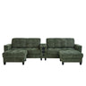 Modern Sectional Sofa U-Shaped With Movable Ottomans, Bluetooth Speakers, LED Lights And Modular Storage