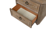 Windsor Rustic Oak Veneer Nightstand with USB-A and USB-C Charging Ports
