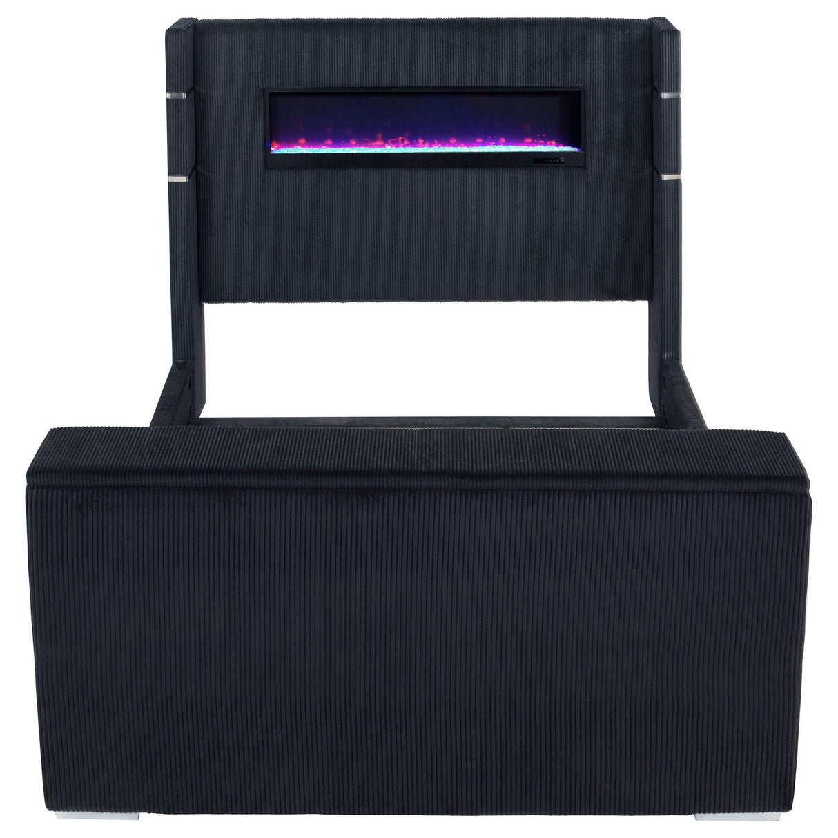 Tisdall Eastern King Flame Visualizer Wingback TV Bed Black