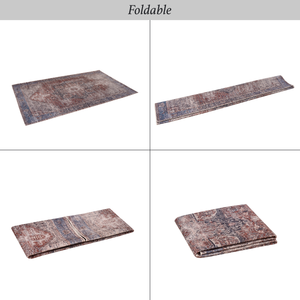 Maval Burgundy Washable Area Rug 3' x 5'