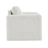 002 Fixed-Modern Accent Chair Single Seater Ivory White