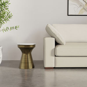 Raquel - Side Table - Antique Brass / White