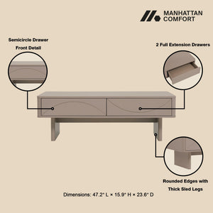 Ella - Coffee Table With 2 Full Extension Drawers