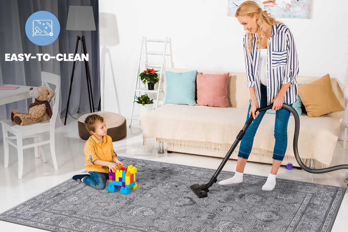 NAAR MARFI Collection Oriental Non-Shedding and Stain Resistant Area Rug