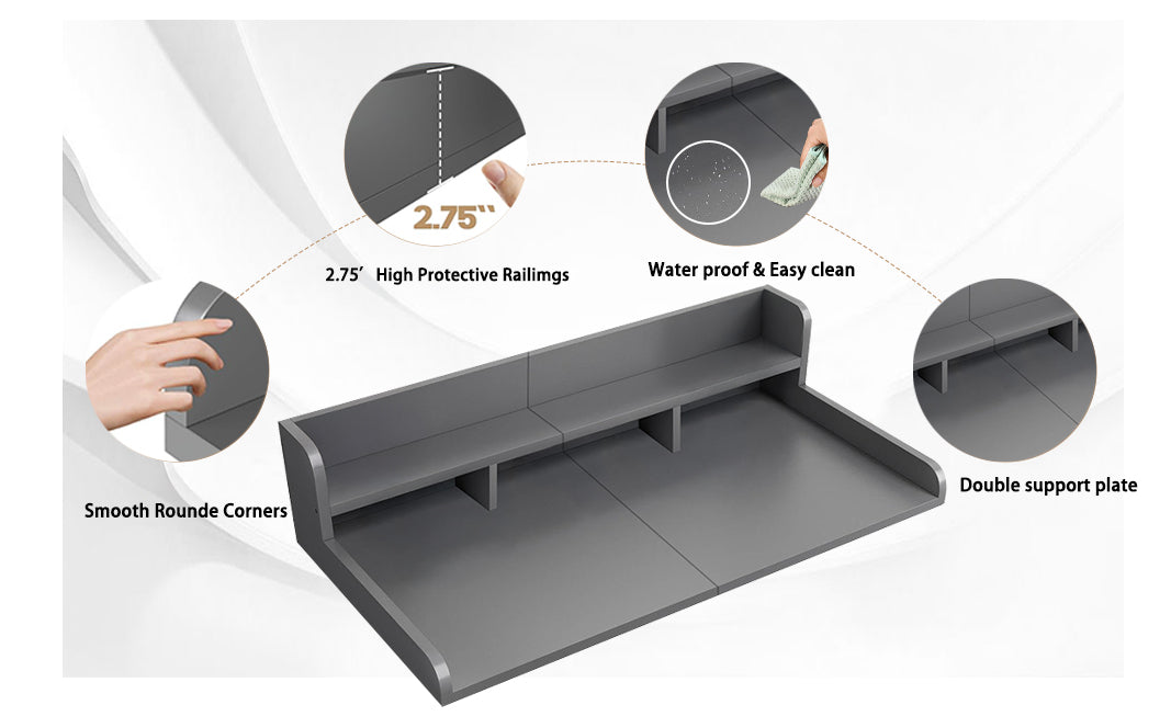 Washer Dryer Countertop with Non-slip Pads, Gray