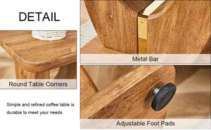 Elegant Wood-Grain Coffee Table