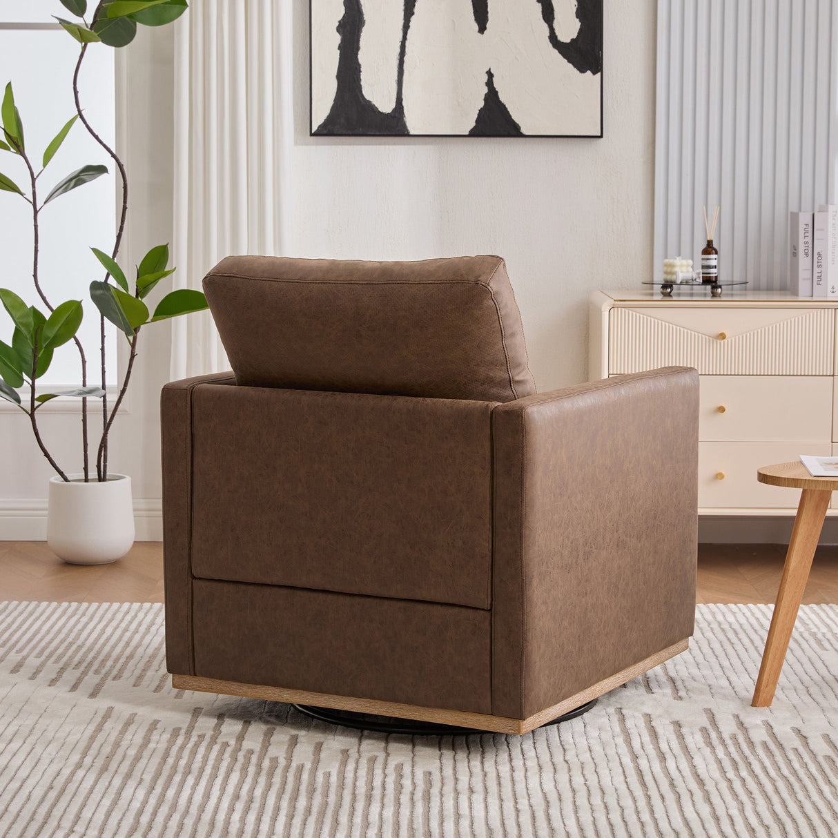 Thornfield Upholstered Square Swivel Accent Chair