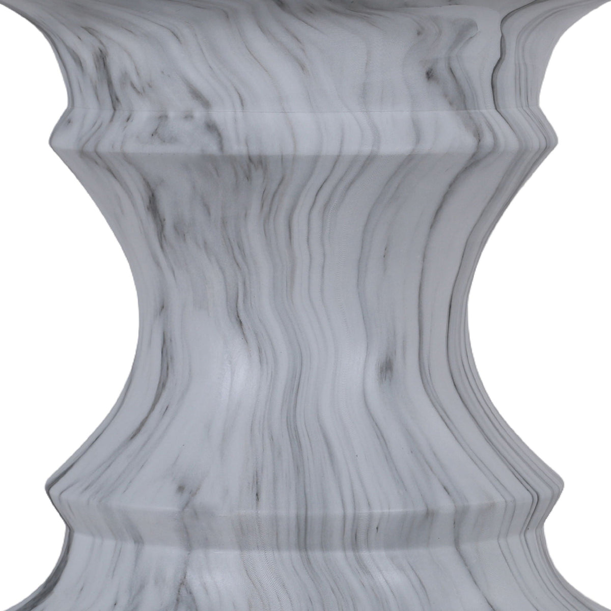 Geometric Round Outdoor End Table - Marble