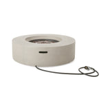 Modular circular concrete propane fire pit, light grey  50,000 btu
