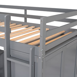 Loft Bed With Drawers, Desk, And Wardrobe