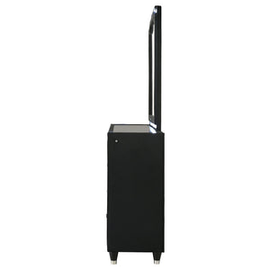 Lorient 8-drawer LED Dresser with Mirror Black