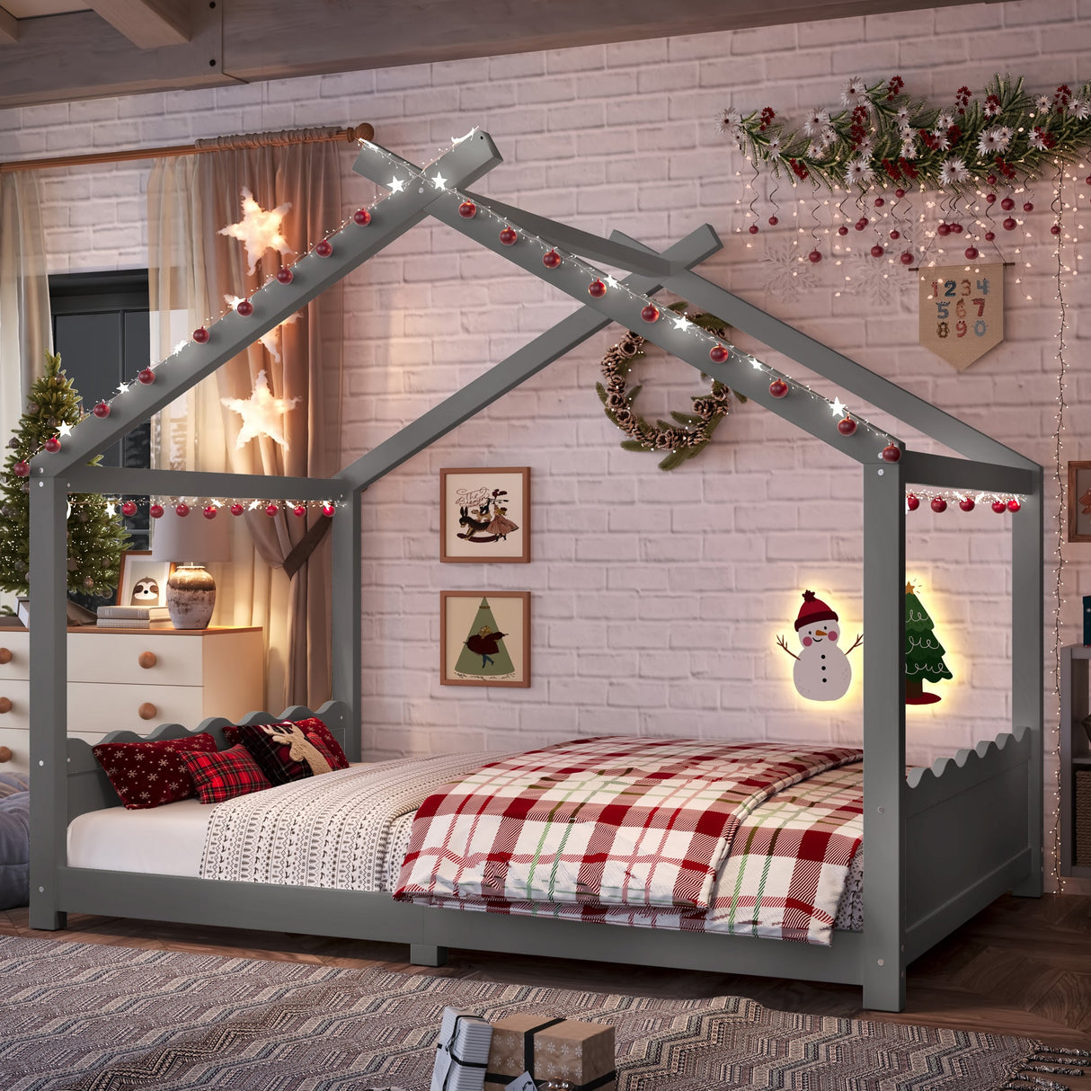 Full House Floor Bed with Support Slats