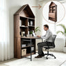 Folding Craft Desk with Storage Shelves