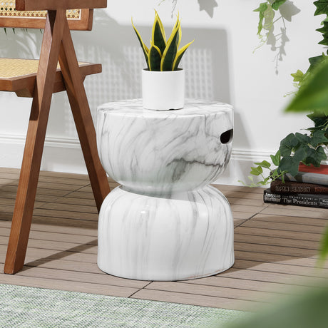 Zakhai-Contemporary-Modern-Marble-Glaze-Drum-Indoor/Outdoor-Garden-Stool-Outdoor-Tables