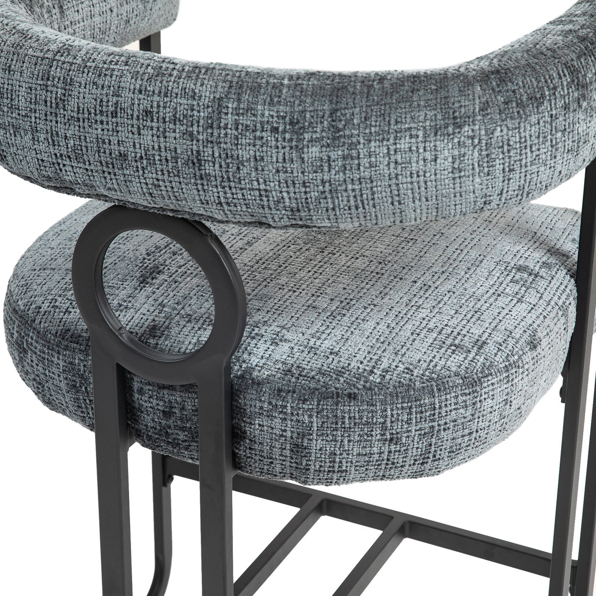 Household bar stools set of 2, modern upholstered with back