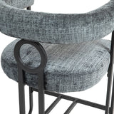 Household bar stools set of 2, modern upholstered with back