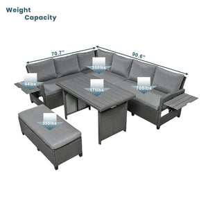 Tomax 5-Piece Outdoor Patio Rattan Sofa Set