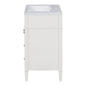 Bathroom Vanity With Top Sink, Storage Cabinet With 2 Drawers And Tip Out Drawer, Freestanding Set With Mirror Cabinet