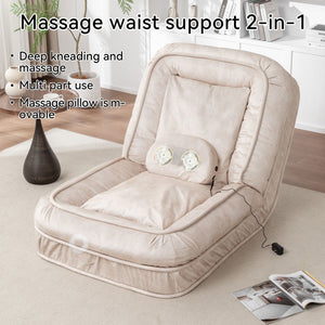 Upholstered Human Dog Bed And Pets, Bean Bag Floor Sofa With Massage Pillow, 5 Adjustable Positions & 2 Soft Pillows