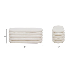Fuji - Upholstered Oval Storage Bench