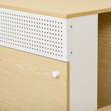 Furniture Style Multi-Use Natural Cat Litter Box House with Flip-Down Door