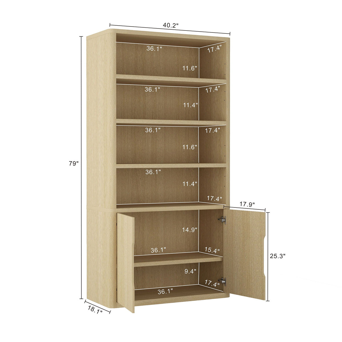 Rivington - Modern Bookcase Cabinet