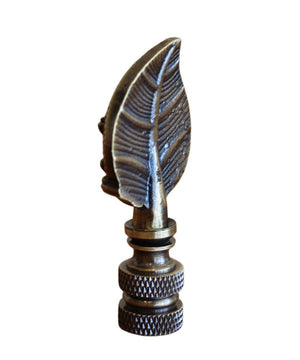Frog-on-Lily-Pad Lamp Finial Antique Brass, 2.4"h