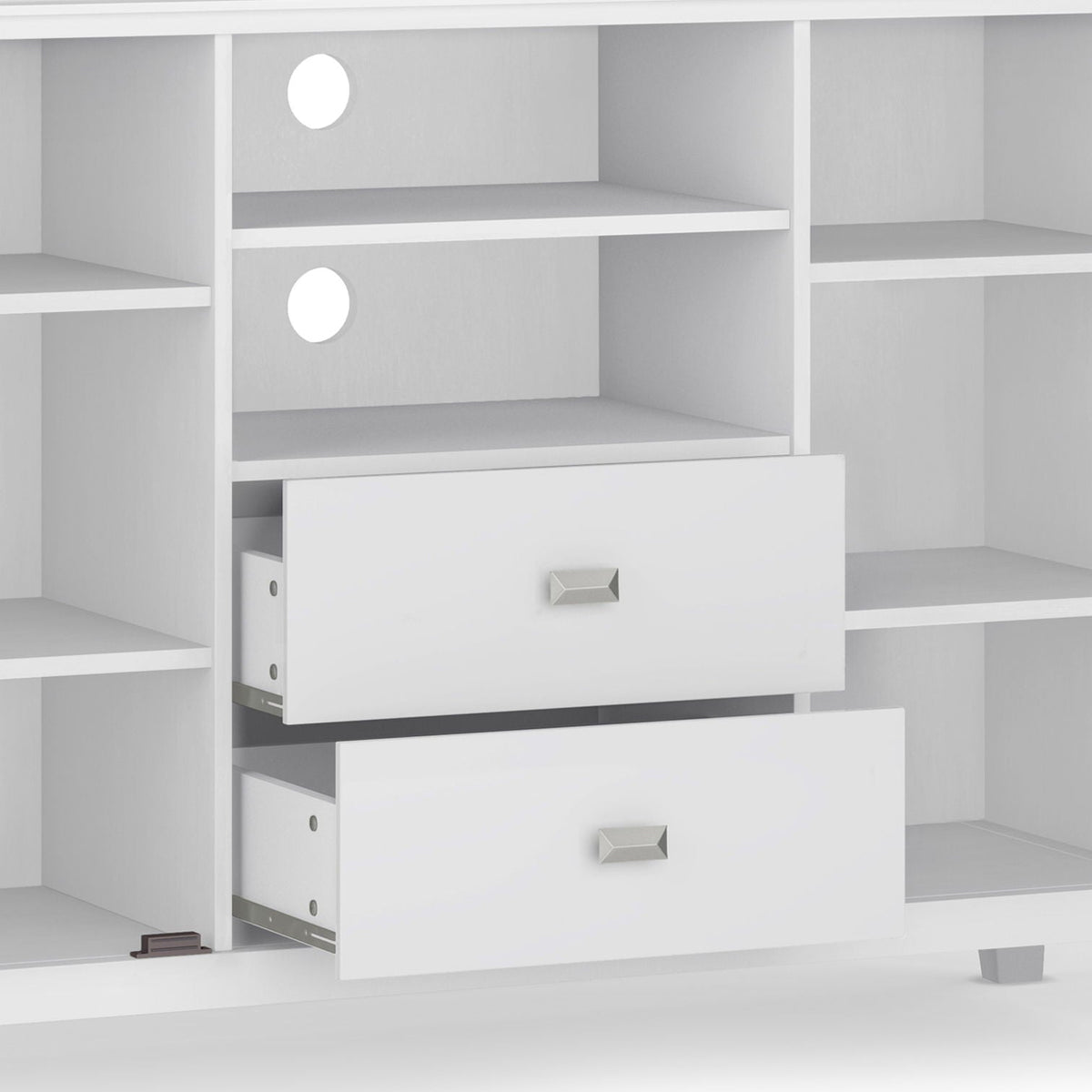 Handcrafted Tall TV Media Stand with Glass Doors and Storage - Multiple Colors