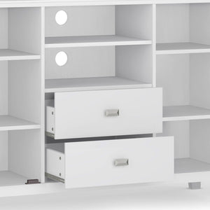Handcrafted Tall TV Media Stand with Glass Doors and Storage - Multiple Colors