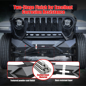 X Style Front Bumper with Winch Plate Compatible with Wrangler JK (2007-2017)
