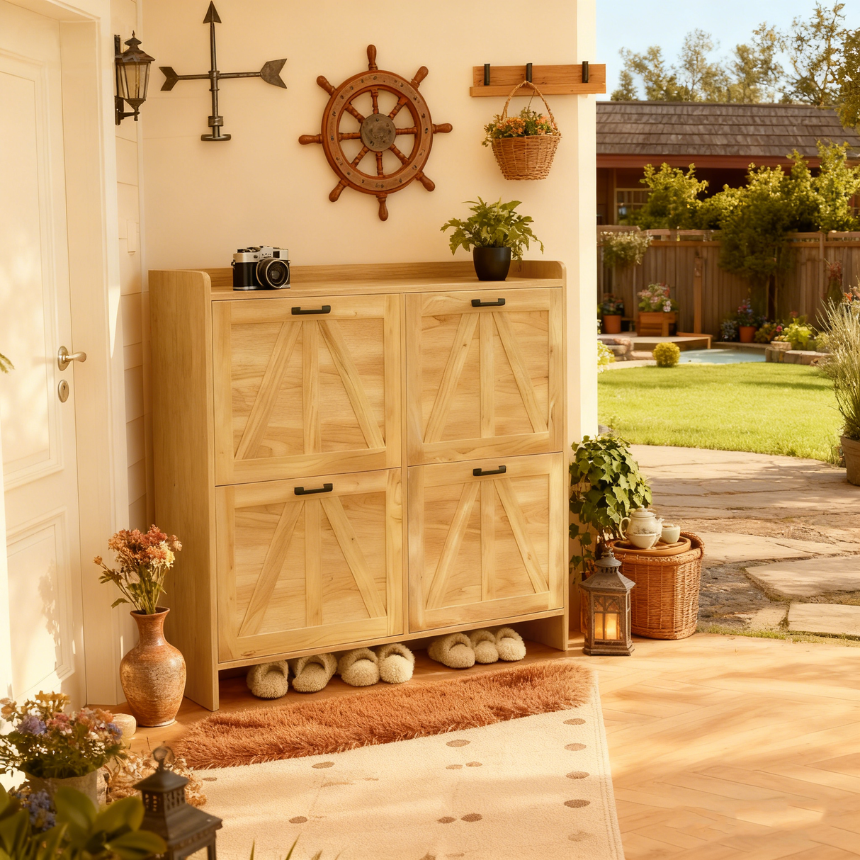 Farmhouse Style Shoe Cabinet