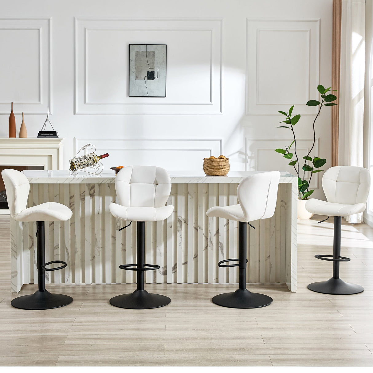 Set of 2 Height Adjustable Bar Stools