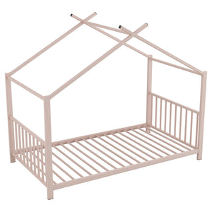 Metal House Platform Bed With Modern Design And Durable Frame