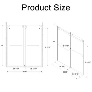 Frameless Double Sliding Shower Door