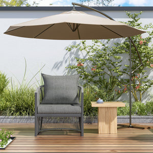 Modern Curved Aluminum Lounge Chair With Stylish Rope Weave Design And Cushioned Comfort For Outdoor