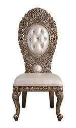 Constantine - Side Chair (Set of 2) - Synthetic Leather , Brown & Gold