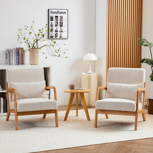 Accent Arm Chair With Pillow Upholstered