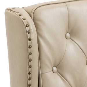 Modern Accent Lounge Chair with Sturdy Wood Legs in Camel PU Leather