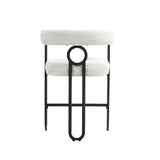 Household bar stools set of 2, modern upholstered with back