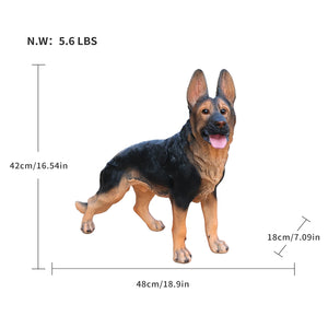 Outdoor German Shepherd Dog Statue Greeter Garden Decor