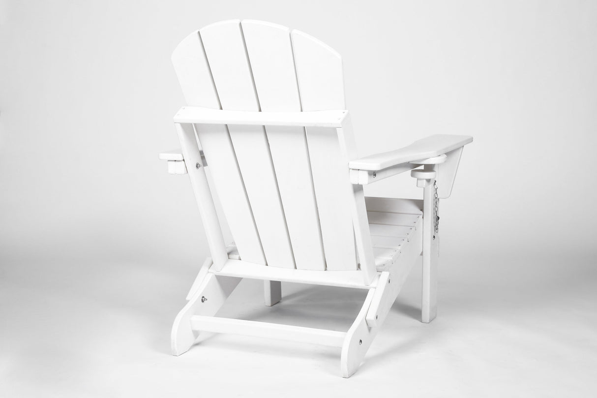 Folding adirondack chair with dual cup holders