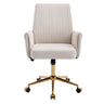 Ergonomic Mid-Back Office Chair with Striped Fabric and Lumbar Support - Multiple Colors