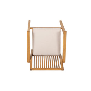 5-Piece Acacia Wood Outdoor Dining Set, Patio Table & Chairs with Removable Cushions