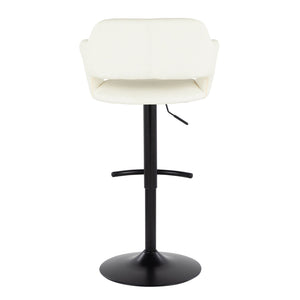 Margarite - Contemporary Adjustable Barstool With Swivel With Rounded T Footrest (Set of 2)