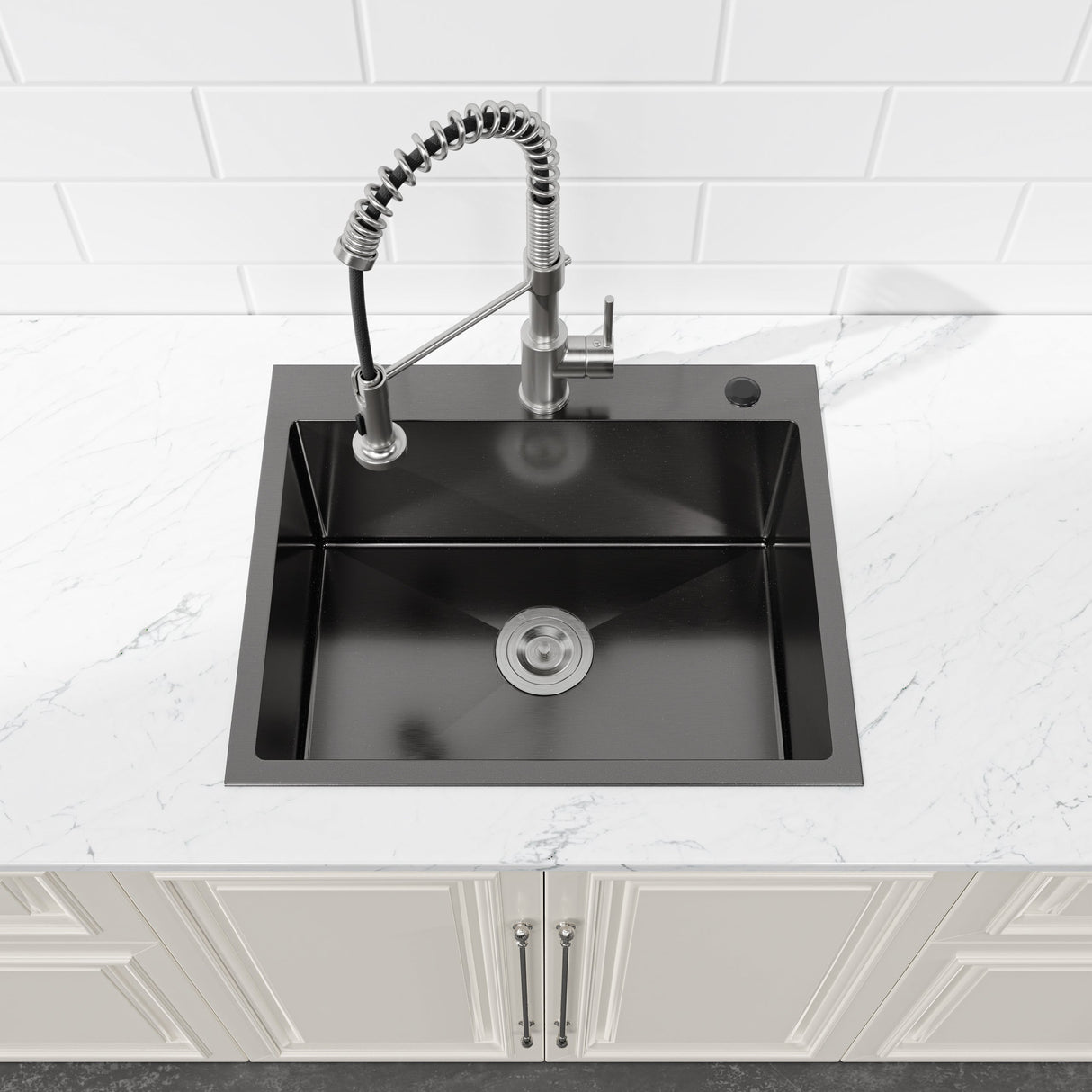 Stainless Steel Kitchen Sink, 23"x19" Single Bowl, Undermount Handmade Sink