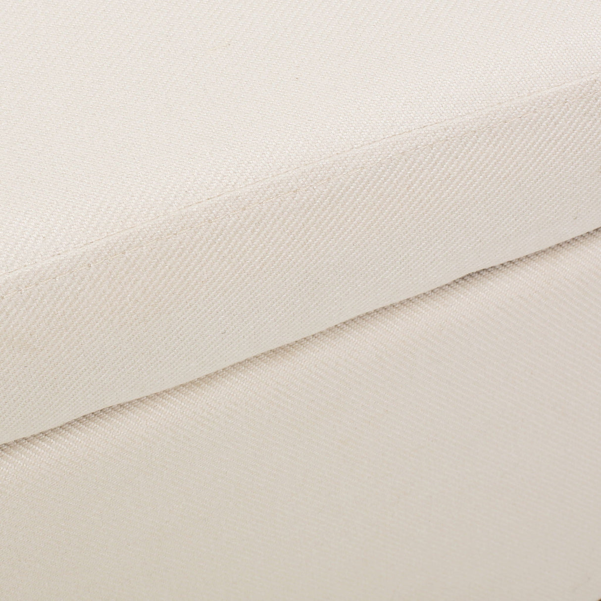 Upholstered Storage Ottoman With Nailhead Trim - Beige