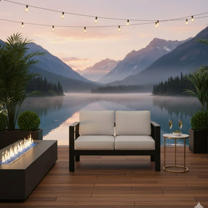 Patio All-Weather Loveseat With Thick Cushions